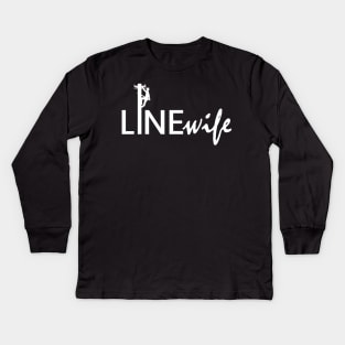 Linewife - Wife of A Lineman Kids Long Sleeve T-Shirt